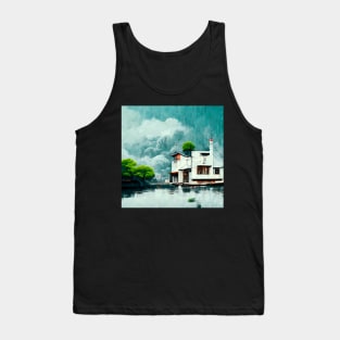 Japanese Building by the Water Tank Top